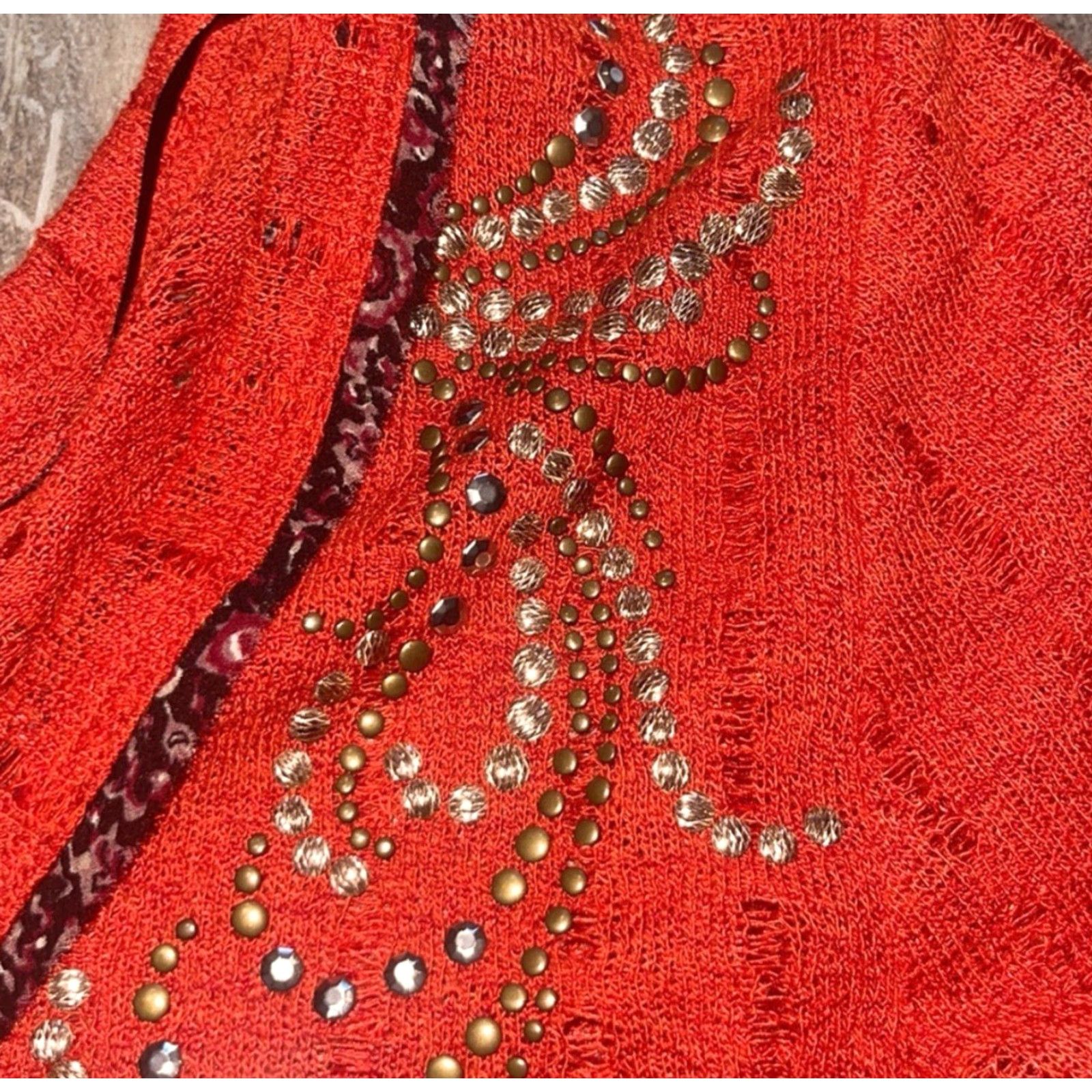 Miss Me Miss Me Embellished Cardigan Shirt Rust XS? NoSizeM Women’s? (Cannot determine size from given) Size M / US 6-8 / IT 42-44 - 6 Thumbnail