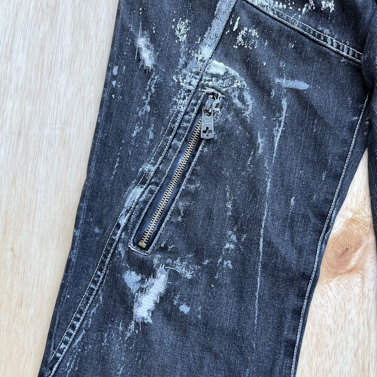 BERNINGS SHO BERNING-SHO BLACK WASHE POEM STUDED BONDAGE PUNK FLARE DENIM Size US 31 - 3 Thumbnail