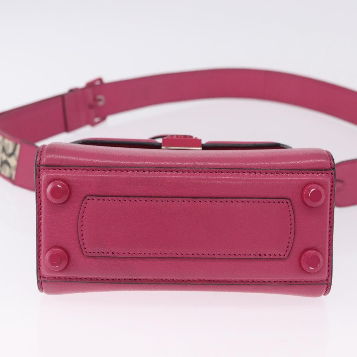 Salvatore Ferragamo Salvatore Ferragamo Gancini Hand Bag Leather 2way Pink Size ONE SIZE - 18 Thumbnail