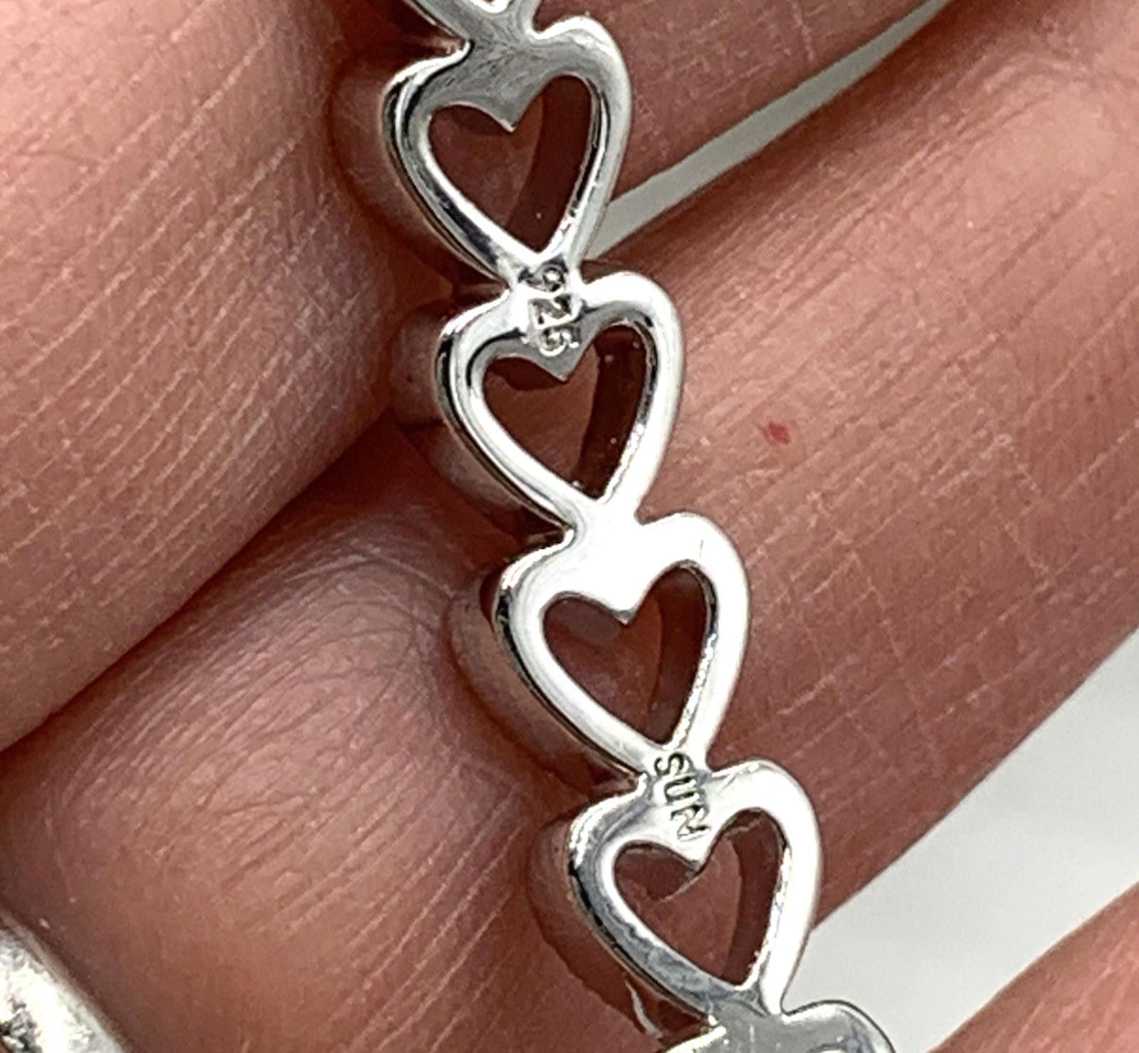 Other 14kt Rose Accent Gold Diamond Open Heart Adjustable Bracelet Size ONE SIZE - 6 Thumbnail