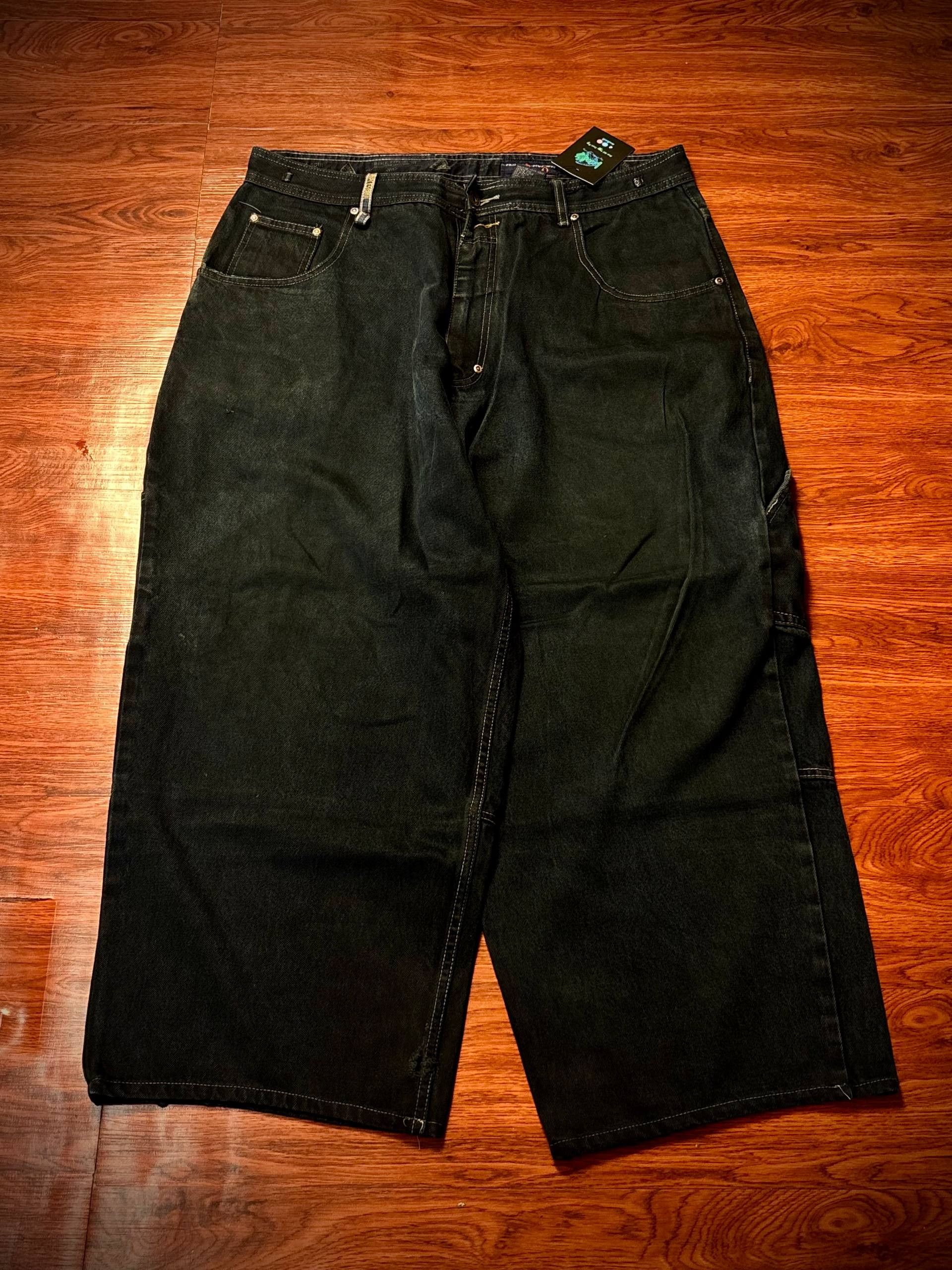 Other Vintage 00s Triple & Five Soul Black Denim Pants Jnco Style Size US 40 / EU 56 - 3 Thumbnail