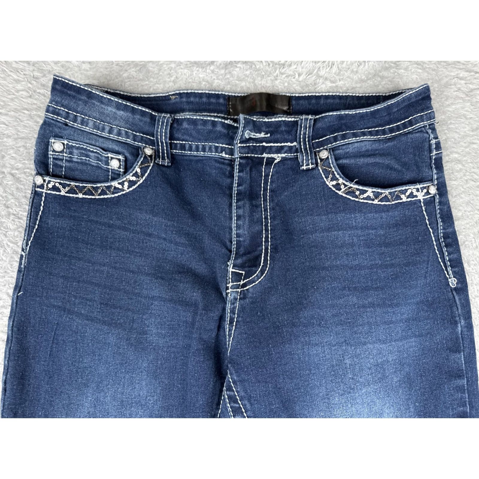 Grace in LA Grace In LA Jeans Women's Bootcut 30 Blue Mid Rise Embellished Denim READ Size 30" / US 8 / IT 44 - 5 Thumbnail