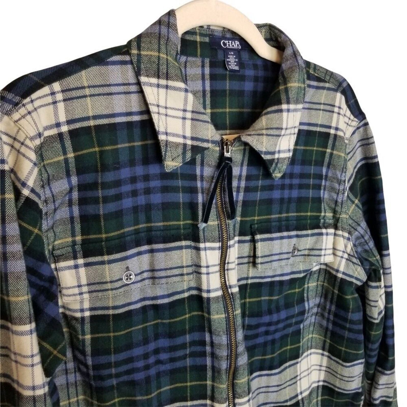 Chaps Ralph Lauren Chaps Ralph Lauren Men Full Zip Flannel Shirt Plaid L Preppy Size US L / EU 52-54 / 3 - 5 Thumbnail