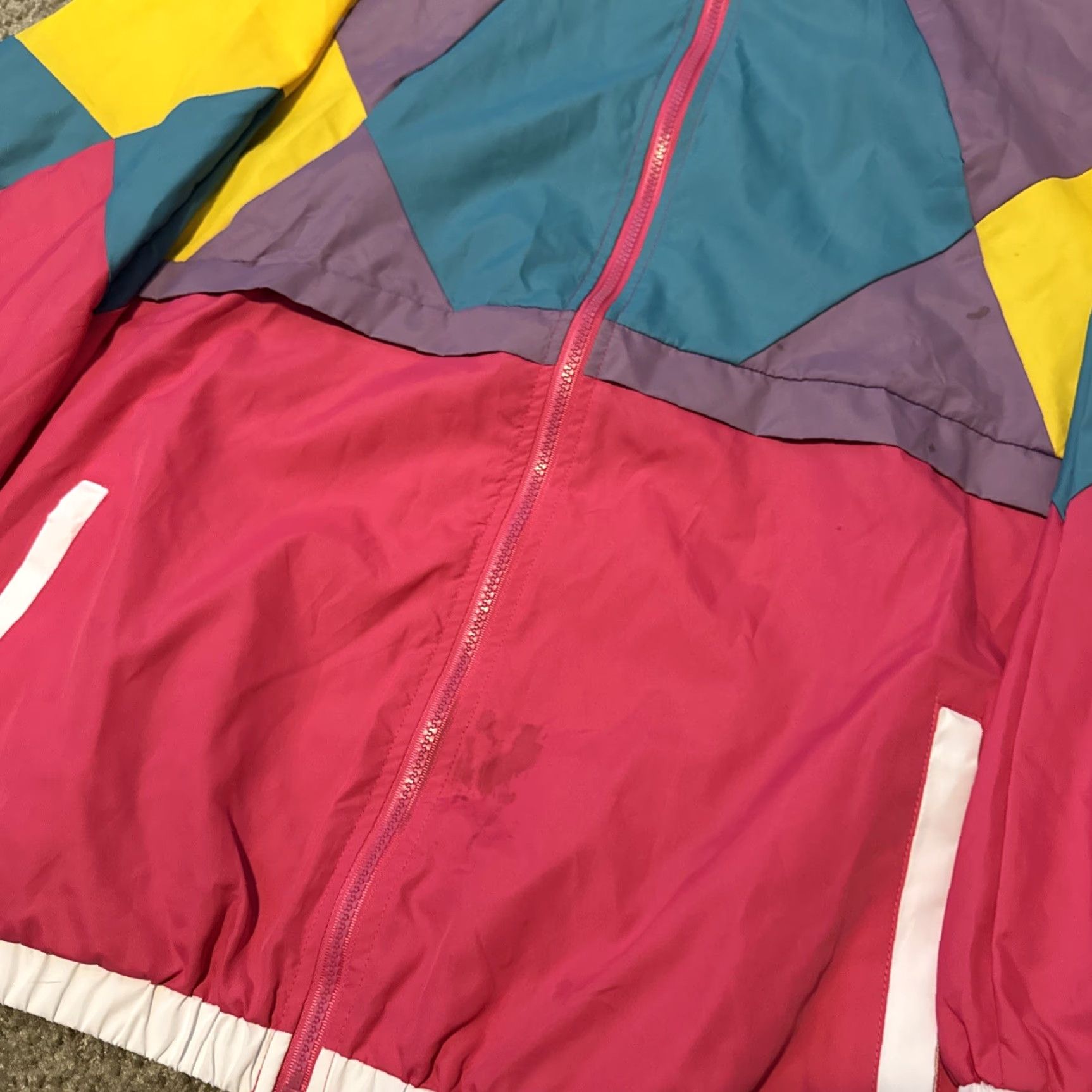 FRED Funny Guy Creations Color Block Windbreaker Jacket Mens M Multicolor Nylon As Seen On Fred Durst Limp Bizkit Funny Theme Size US M / EU 48-50 / 2 - 7 Thumbnail