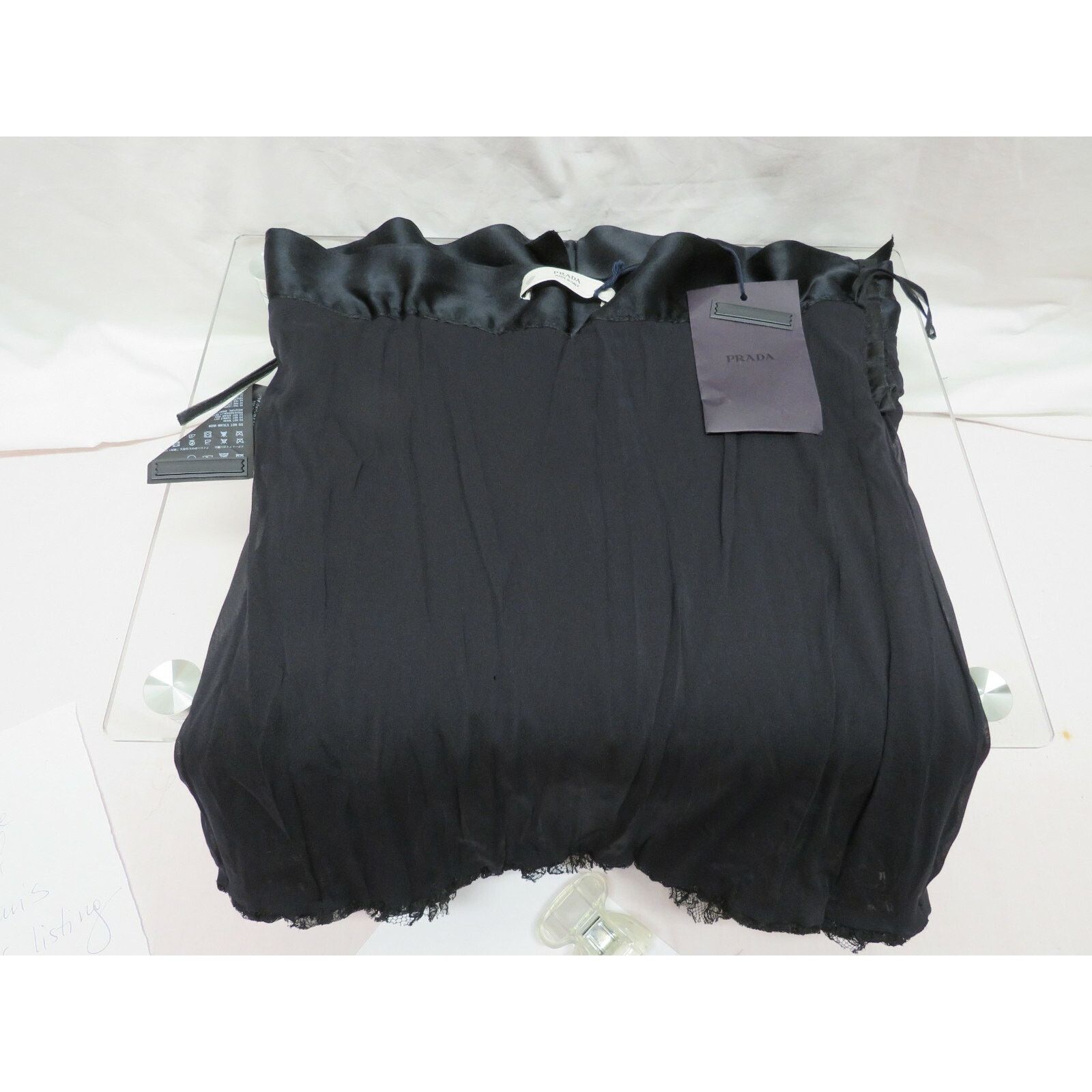 Prada PRADA P9376R BLACK SATIN LACE BOW SLEEVELESS DRESS TOP 40 IT Size S / US 4 / IT 40 - 11 Thumbnail