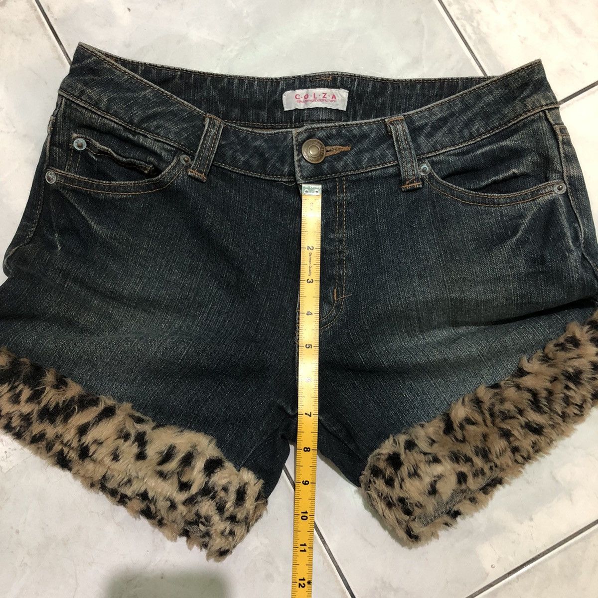 Vintage Colza Japanese Brand Y2k Leopard Fur Faux Sexy Hotpants Size 31" - 19 Thumbnail