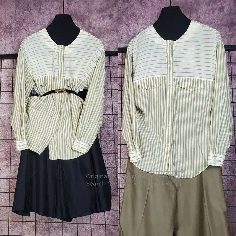 Dior Dior Green Silk Striped Long Sleeve Shirt . Size S / US 4 / IT 40 - 1 Thumbnail