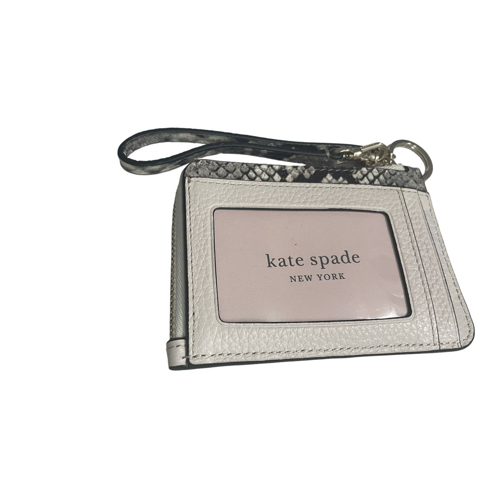 Kate Spade Kate Spade Leila Mixed Material L-Zip Card Holder Parchment Size ONE SIZE - 6 Thumbnail