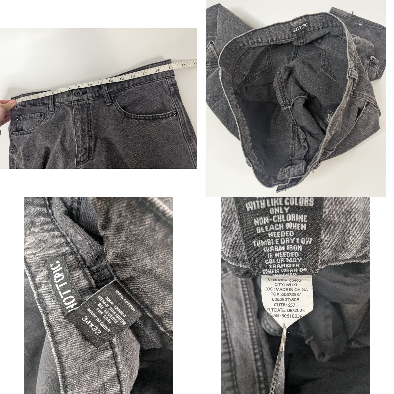 Hot Topic Hot Topic Mens Jeans 34x32 Cargo Jeans Buckle Strappy Pant Goth Punk Emo Distressed Black Cotton Denim Baggy 5-Pocket Mens Regular Modern Wear Size US 34 / EU 50 - 9 Thumbnail