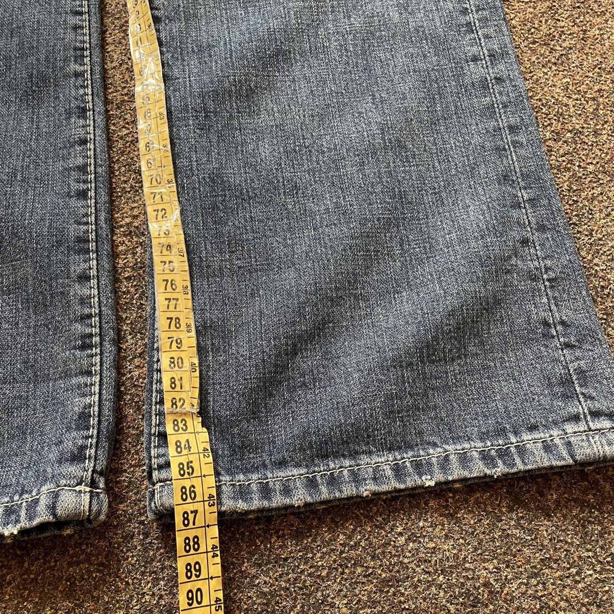 Vintage Vintage 90s Y2K Baggy Flared Jeans Distressed Skate Logo 33 Size 33" - 7 Thumbnail