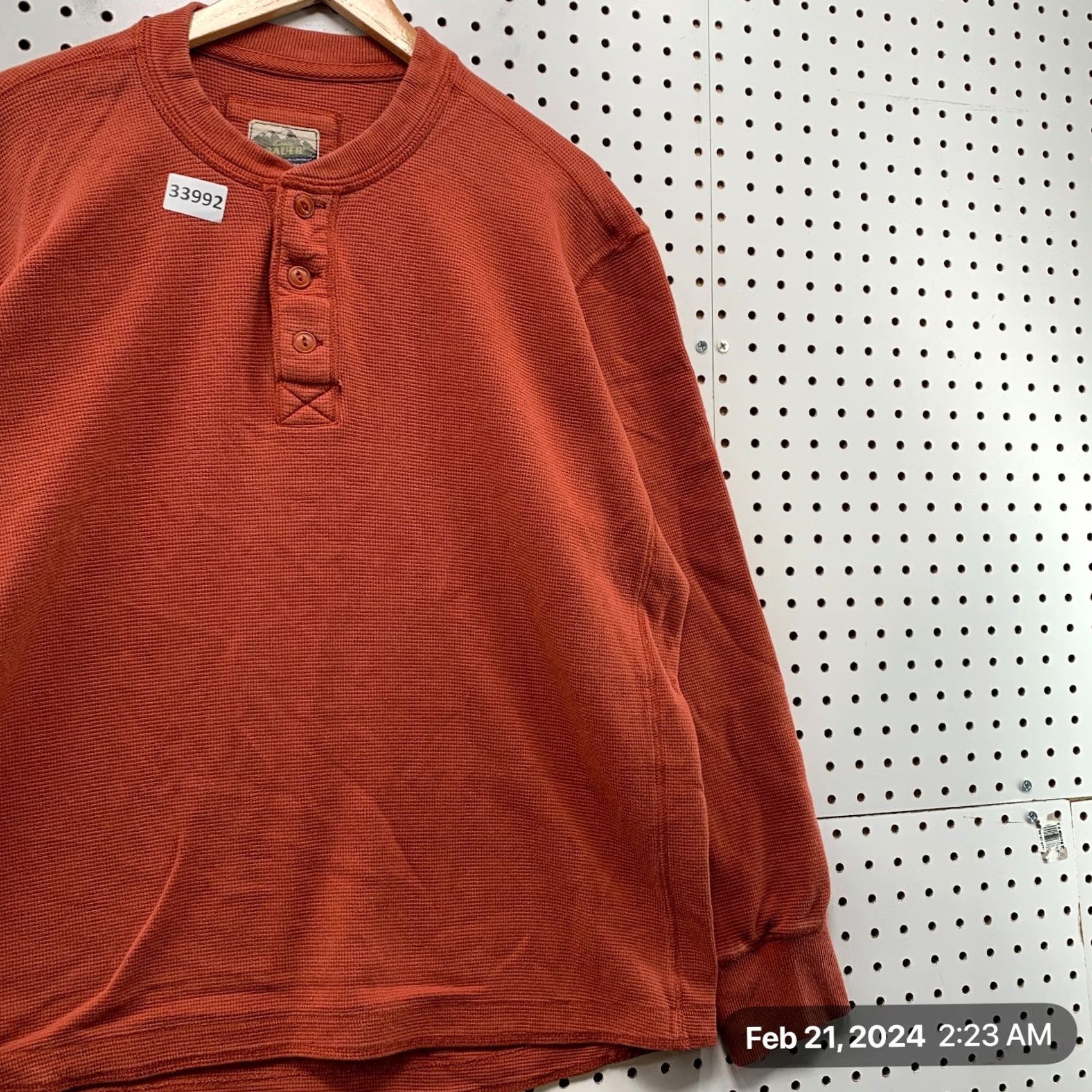 Eddie Bauer Eddie Bauer Henley Theral SHirt Mens XL Rust Orange Long Sleeve Outdoor Thermal Shirt Mens XL Orange Size US XL / EU 56 / 4 - 3 Thumbnail