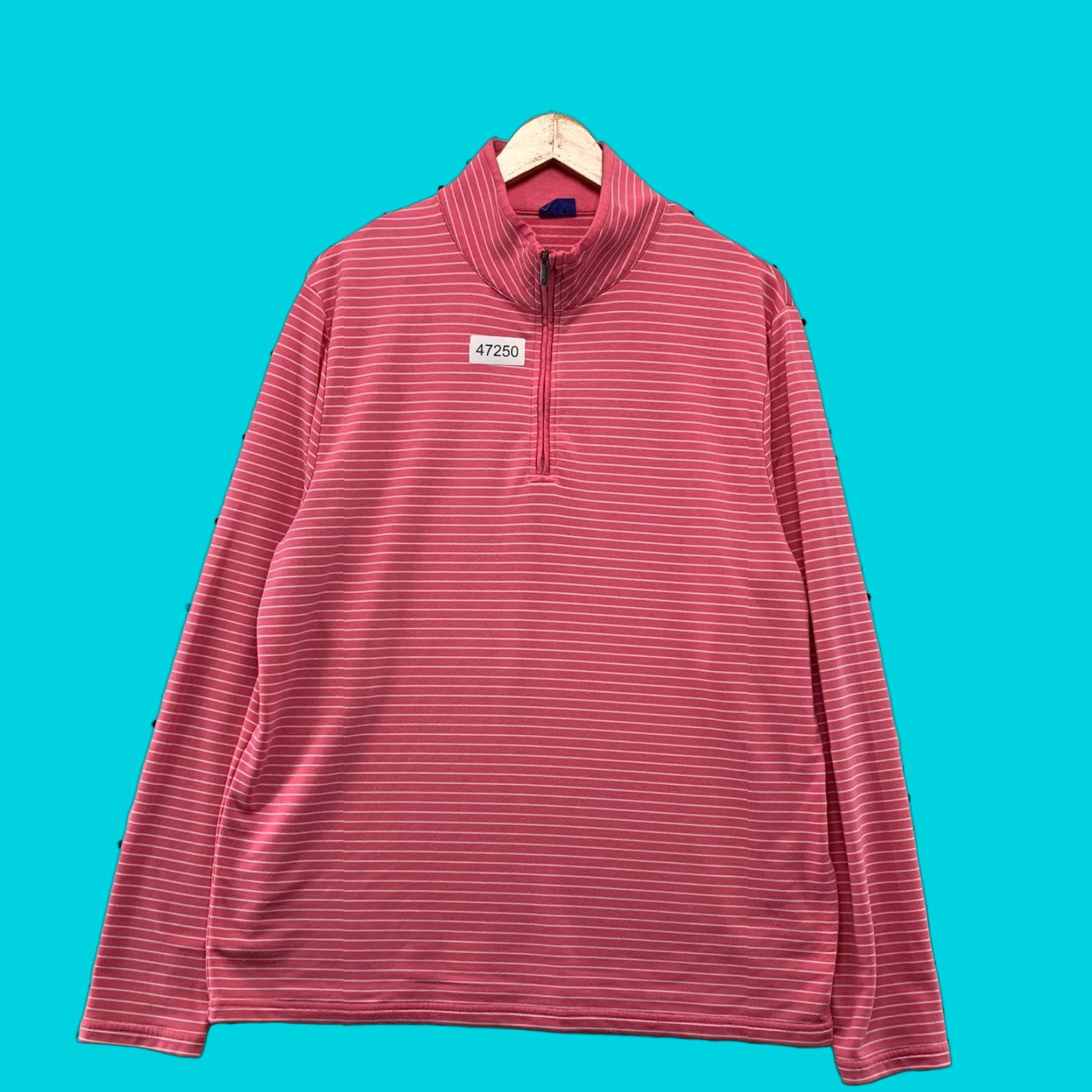 Footjoy FootJoy FJ 1/4 Zip Sweatshirt Mens M Pink Striped Fleece Golf Preppy Size US M / EU 48-50 / 2 - 1 Thumbnail