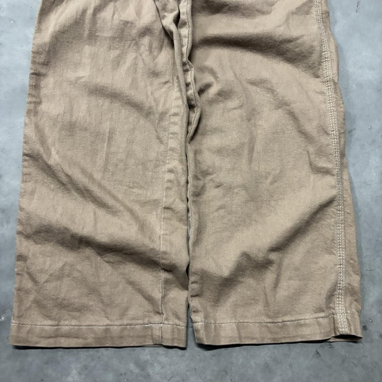 Japanese Brand × Vintage Crazy Vintage Y2K/2000s Baggy Light Brown Streetwear Skater Carpenter Pants! Size US 34 / EU 50 - 6 Thumbnail