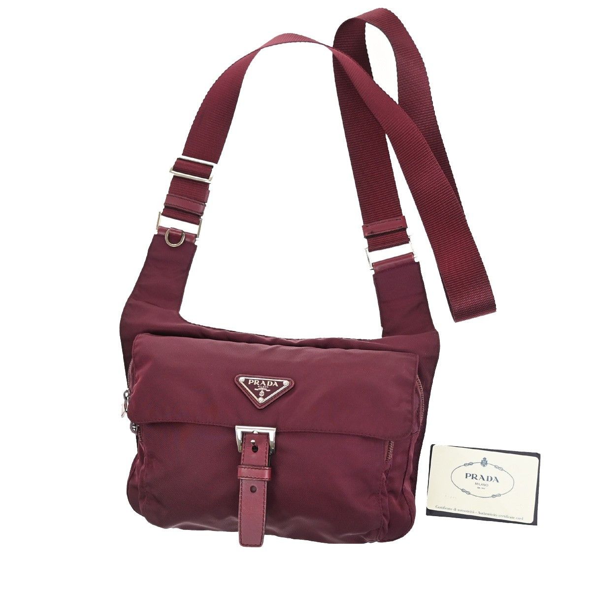 Prada Prada Buckle Messenger Bag Tessuto Size ONE SIZE - 1 Thumbnail