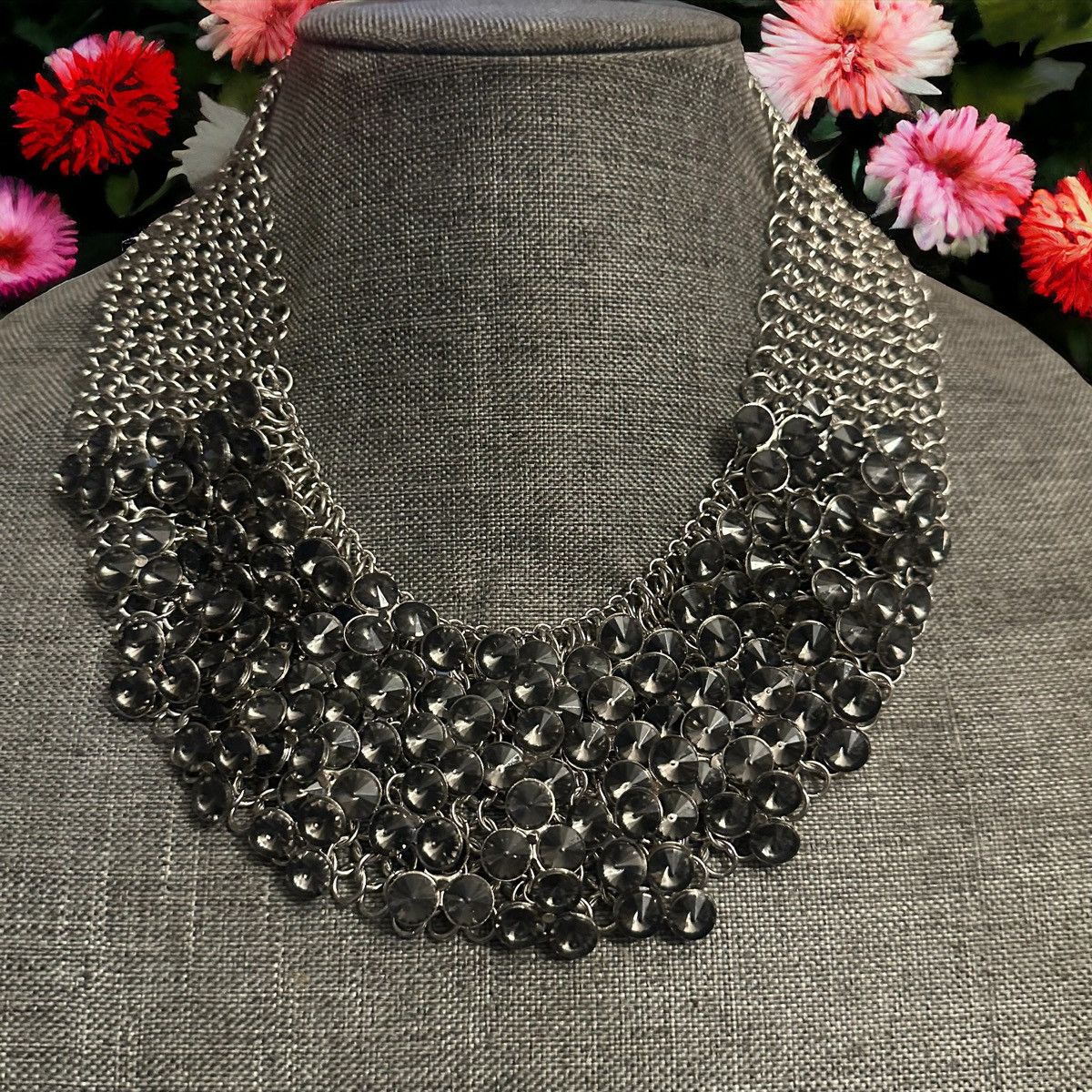 Free People bezeled stones collar necklace
