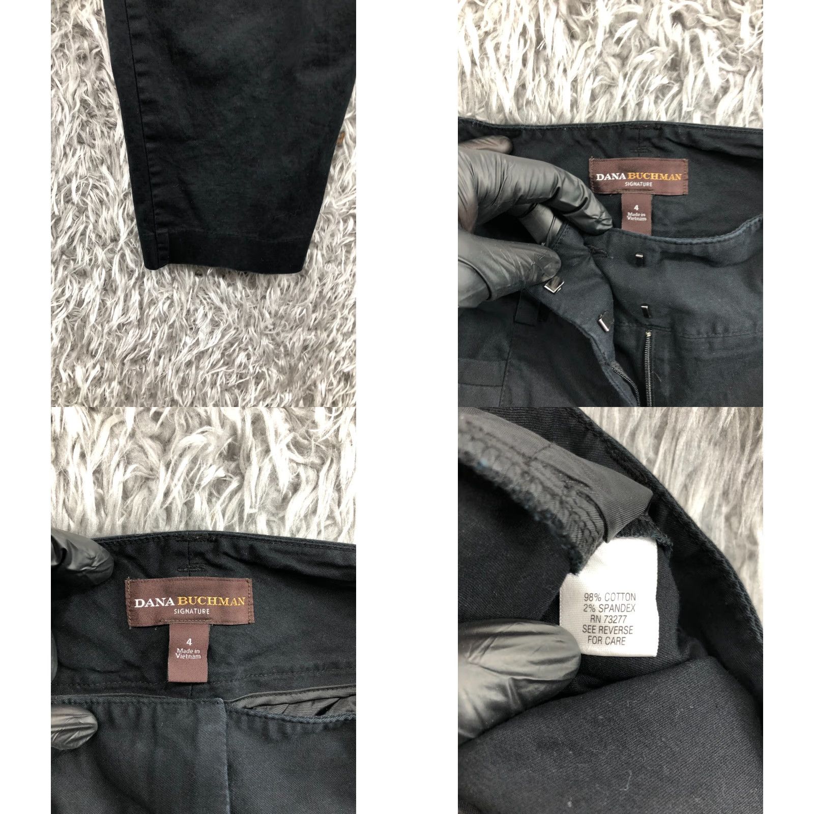 Vintage Dana Buchman Signature Capri Pants Size 4 Womens Mid Rise Hook Eye Black Knit Pant Capris Casual Formal Size 27" / US 4 / IT 40 - 8 Thumbnail