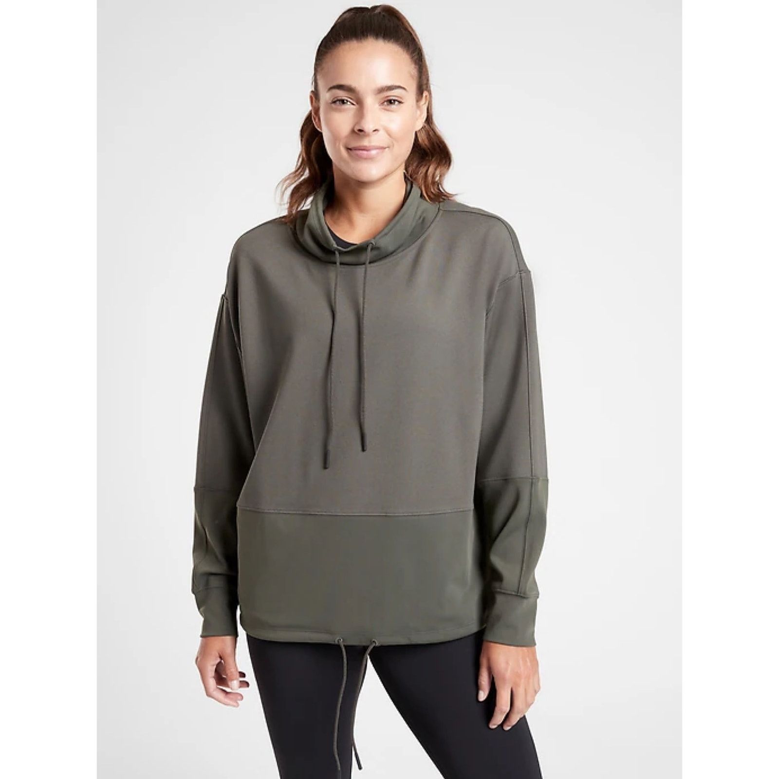 Athleta Athleta Hermosa Mock Neck Sweatshirt Mountain Olive Size XL / US 12-14 / IT 48-50 - 1 Thumbnail