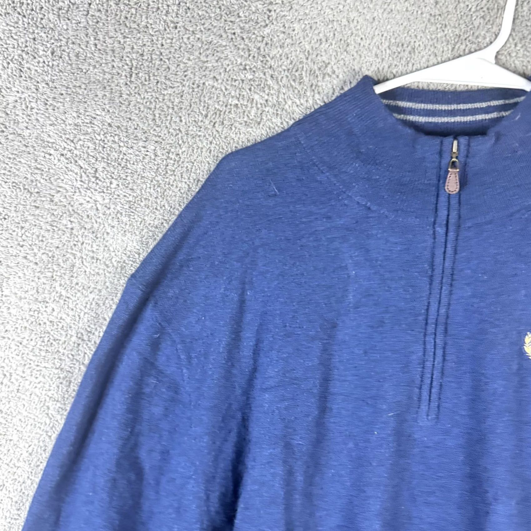 Vintage Donald Ross Sweater Mens 2XL Blue Lambswool 1/4 Zip Mock Neck Golf Pullover Size US XXL / EU 58 / 5 - 5 Thumbnail