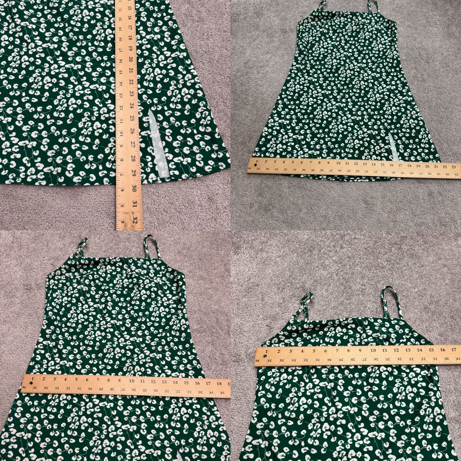 PRINCESS POLLY Princess Polly Dress Womens 4 Green White Floral Mini Slip Front Slit Sun Size S / US 4 / IT 40 - 8 Thumbnail