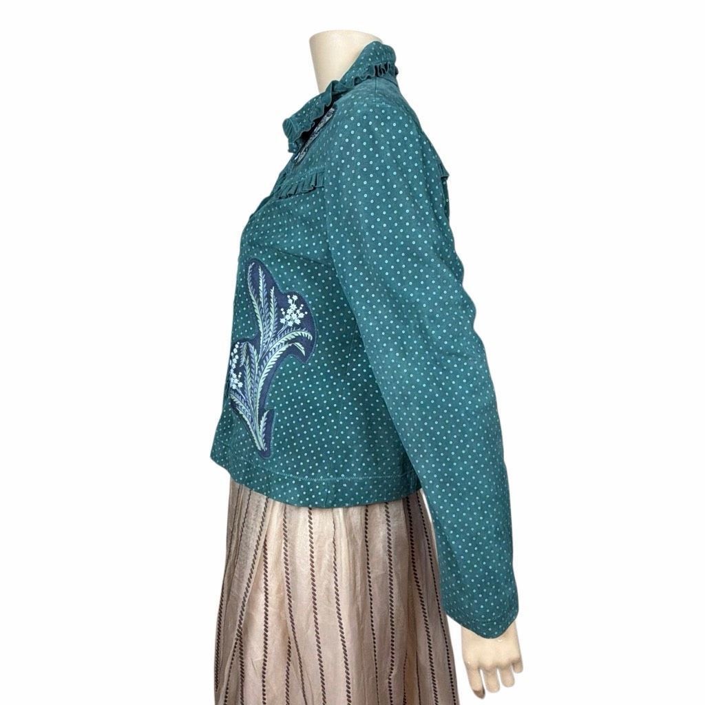 Zara NWT Zara Woman Green Lambskin Embroidered Jacket M Size M / US 6-8 / IT 42-44 - 9 Thumbnail