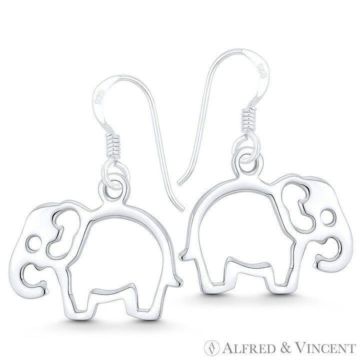 Other Elephant Outline Animal Charm Dangling Hook Earrings Size ONE SIZE - 1 Preview