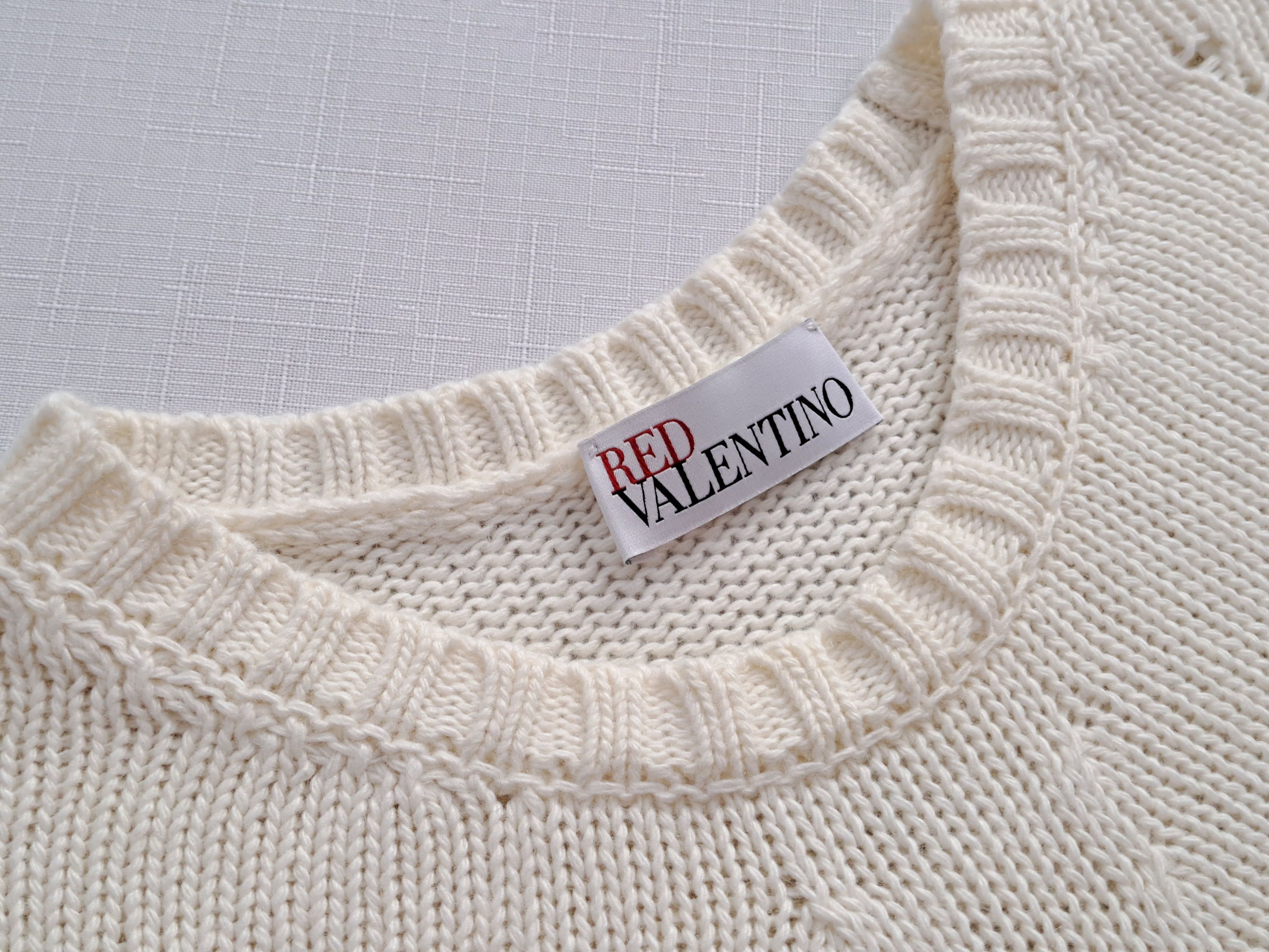 RED Valentino RED VALENTINO openwork knit sweater with ribbon. Size S Size S / US 4 / IT 40 - 8 Thumbnail
