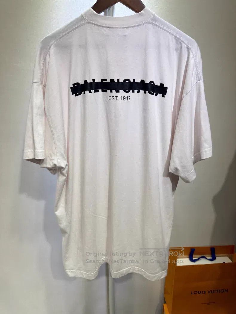 Balenciaga Balenciaga Light Pink Graffiti Logo Short Sleeve T-Shirt Size US M / EU 48-50 / 2 - 2 Thumbnail
