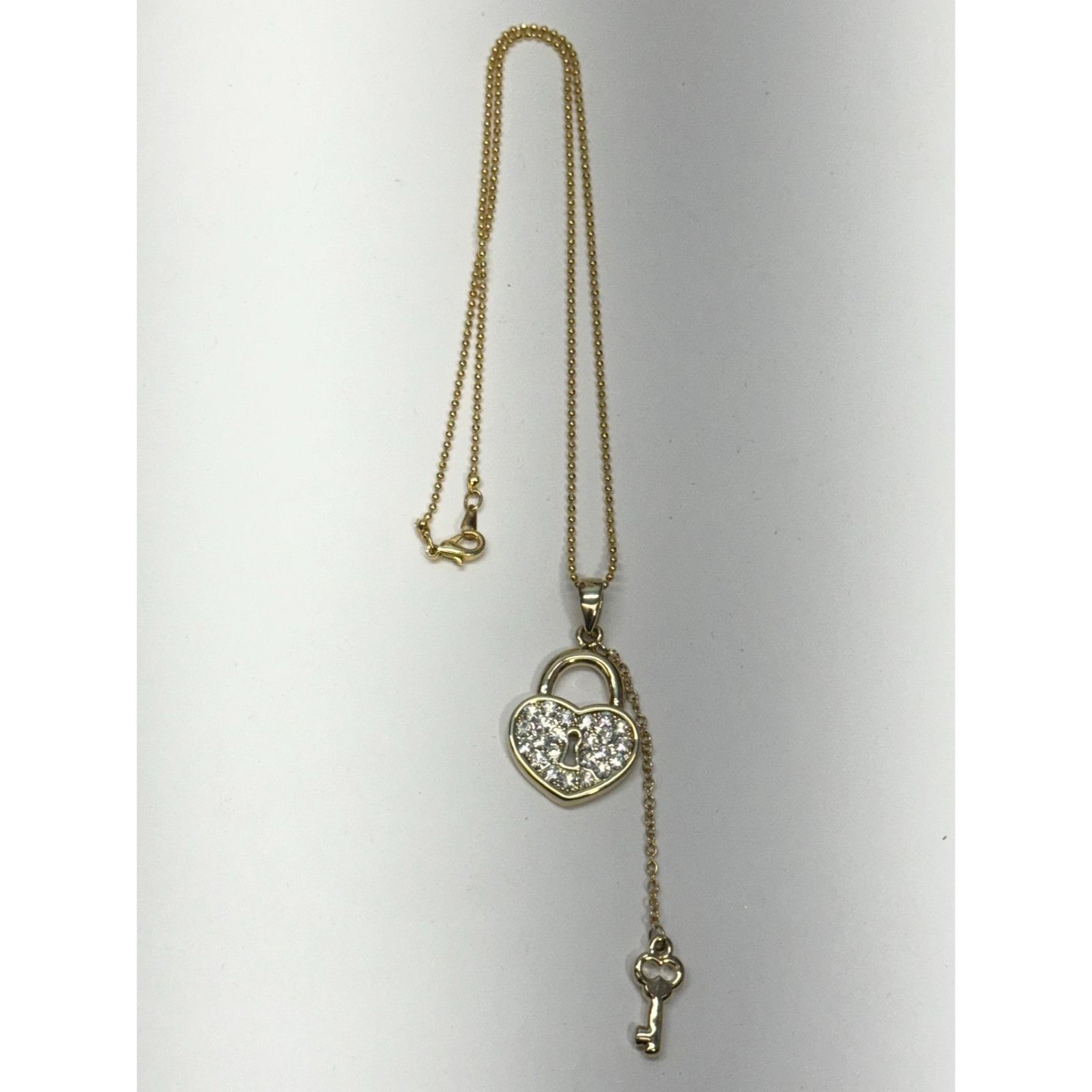 Other Gold rhinestone heart and key charm necklace Size ONE SIZE - 3 Thumbnail