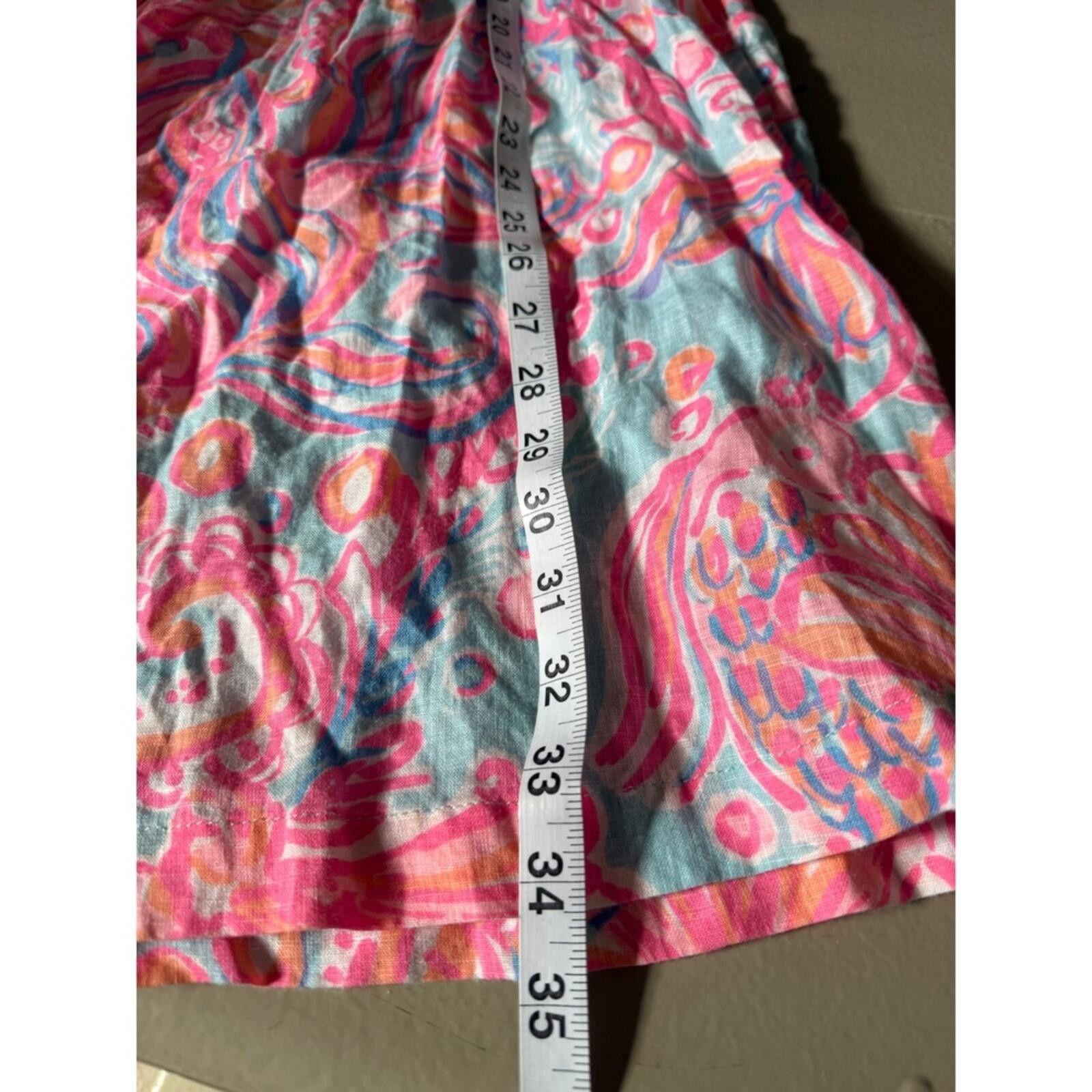 Other Lilly Pulitzer XS Sarasota Pink Linen Sleeveless Shift Dress Size XS / US 0-2 / IT 36-38 - 7 Thumbnail