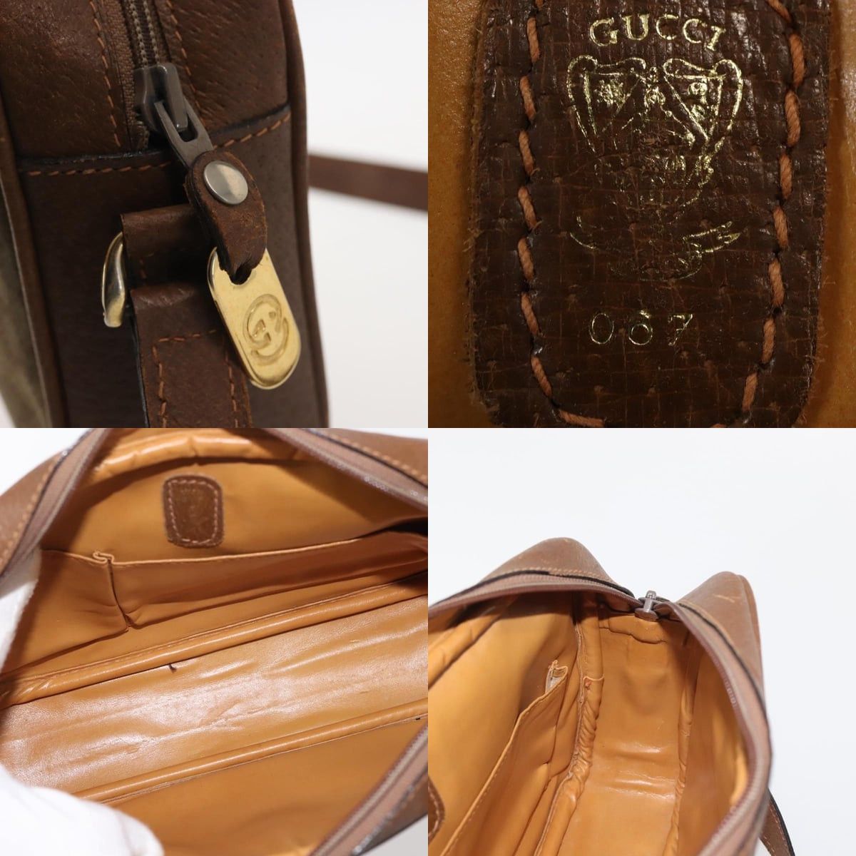 Gucci GUCCI Micro GG Canvas Shoulder Bag Suede Beige Gold Size ONE SIZE - 11 Thumbnail