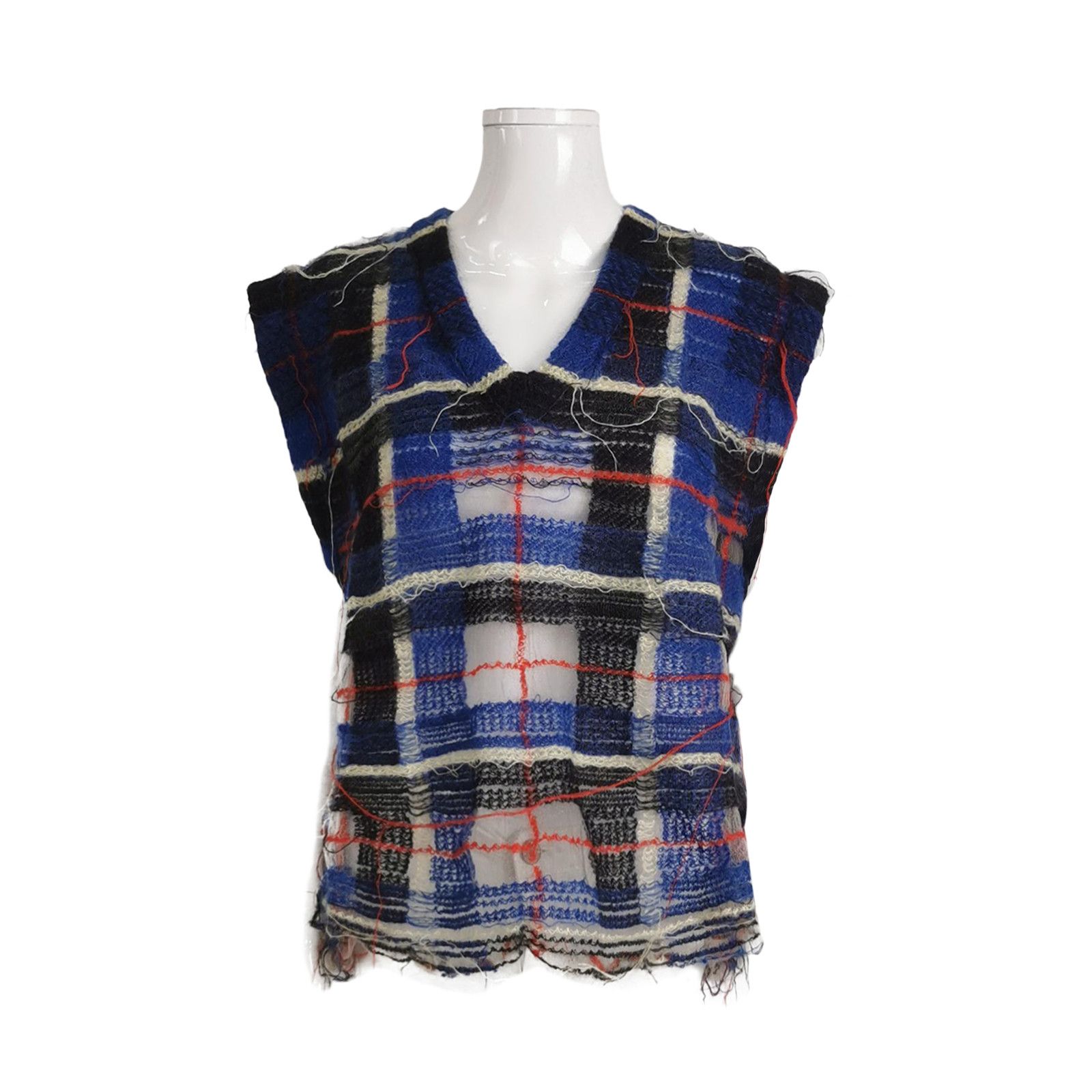 Maison Margiela Maison Margiela Plaid Mohair Knit Vest Size M Size US M / EU 48-50 / 2 - 1 Thumbnail