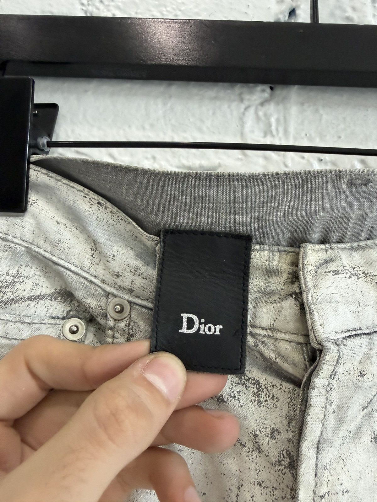 Dior S/S 2006 DIOR HOMME WHITE PAINTED DENIM Size US 30 / EU 46 - 3 Thumbnail