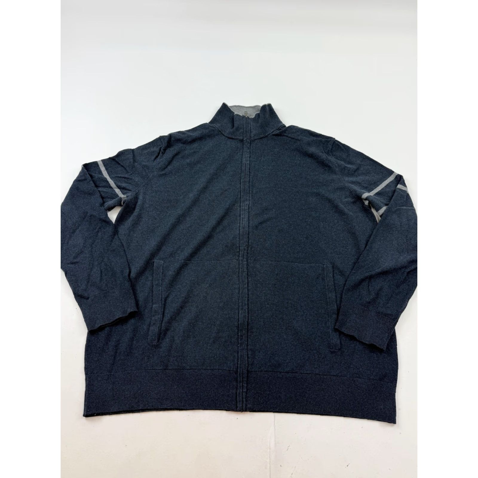 Banana Republic VINTAGE Banana Republic Sweater Mens XL Blue Full Zip Mock Neck Silk Cashmere Blend Size US XL / EU 56 / 4 - 2 Thumbnail