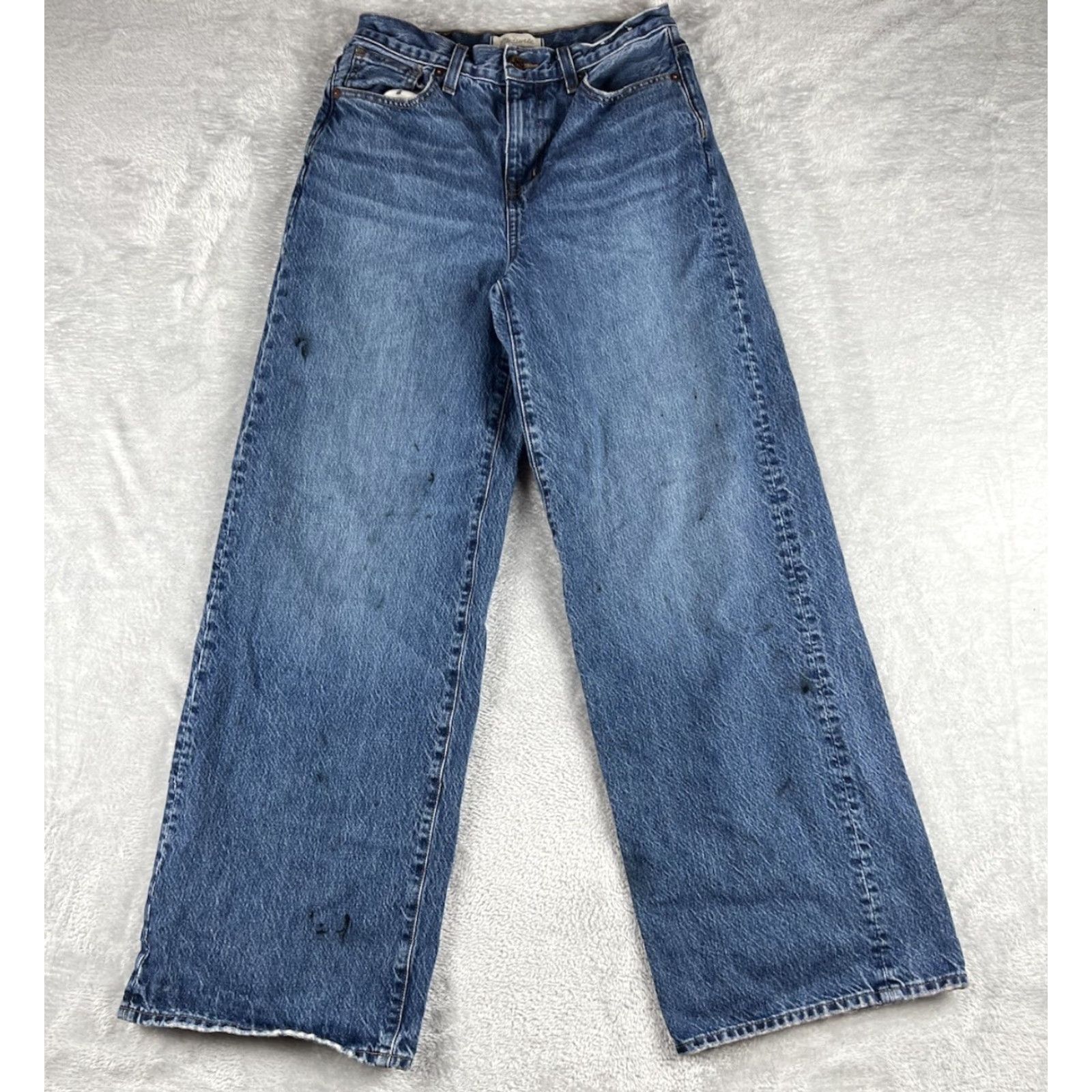 Madewell Madewell Jeans Womens 26 Blue Superwide Leg Medium Wash Grunge Skater READ Size 27" / US 4 / IT 40 - 2 Thumbnail