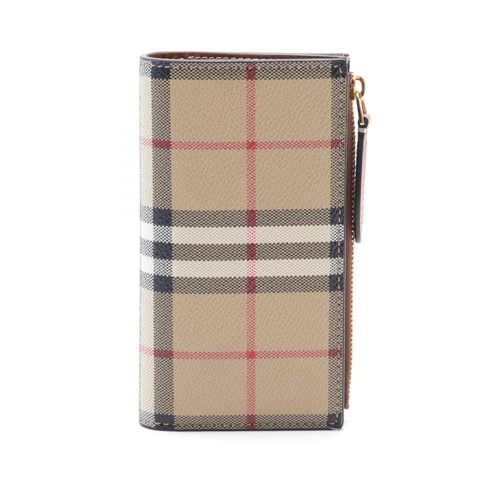 Burberry Burberry Bifold Bi-Fold Long Wallet Coated Canvas Beige Multicolor Size ONE SIZE - 1 Thumbnail