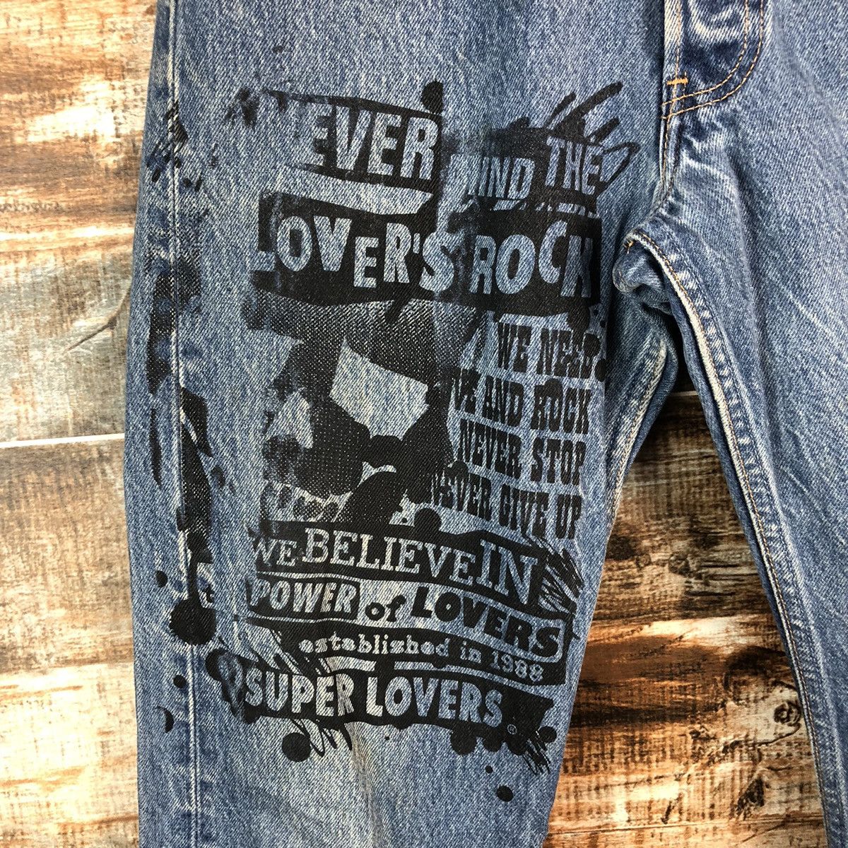 Levi's DL Levis 501 X Wildstyle super Lovers Rock denim #A2620 Size US 31 - 7 Thumbnail