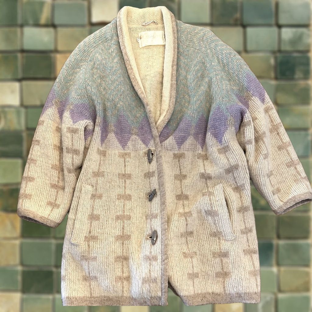 Vintage VINTAGE Alafoss Icewool Cardigan Sweater Jacket Small Women Wool Ivory Aztec Button Overcoat S Size S / US 4 / IT 40 - 1 Thumbnail