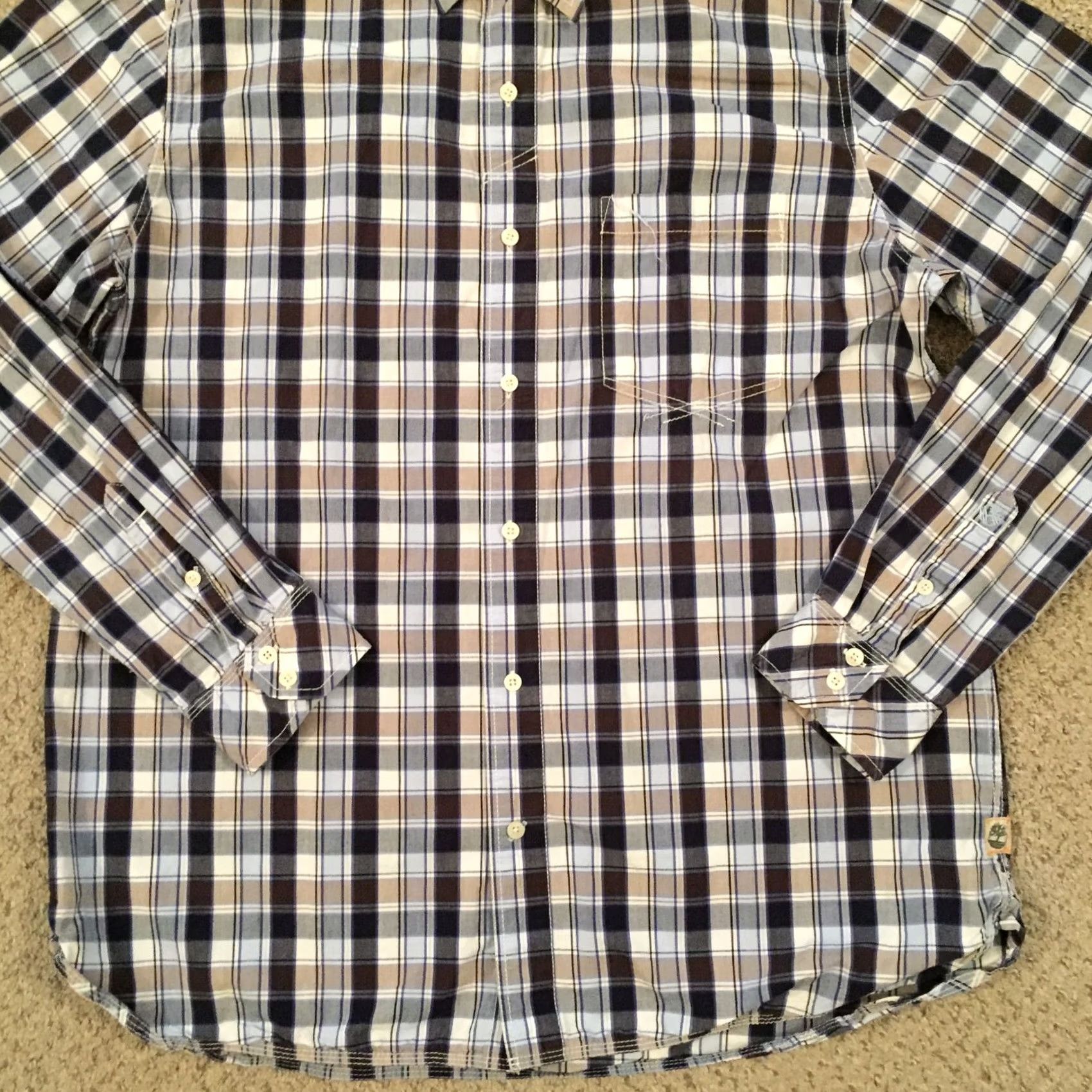Timberland Timberland Button-Up Shirt Mens XL Long Sleeve Blue Plaid Classic Fit Size US XL / EU 56 / 4 - 4 Thumbnail