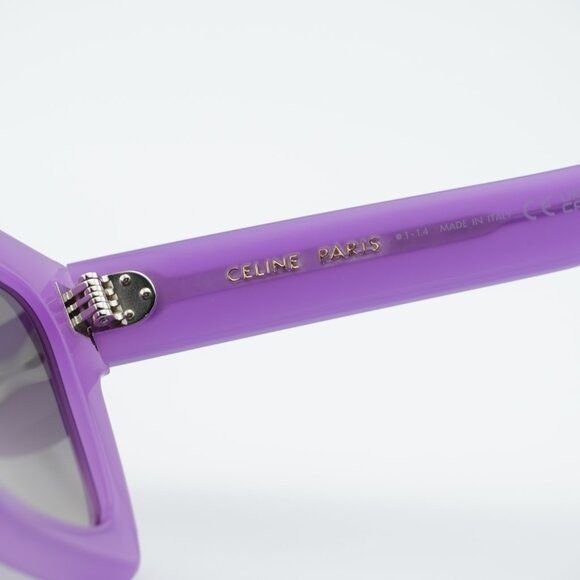 Celine Celine CL40130I 78F Sunglasses Shiny Purple Square Frame Size ONE SIZE - 7 Thumbnail
