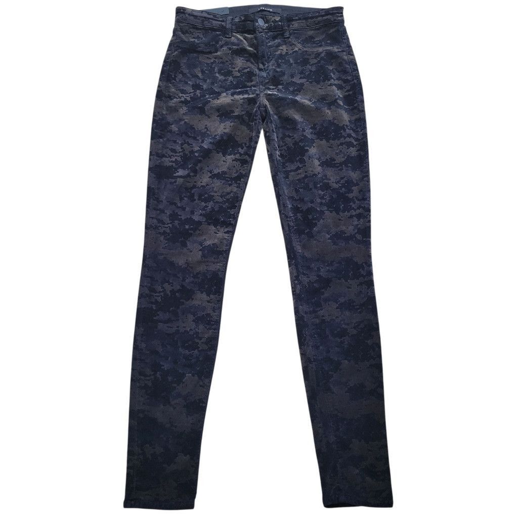 J Brand J. BRAND Women Olive Camo Velvet Super Skinny Mid-Rise Pants Size 28" / US 6 / IT 42 - 1 Thumbnail
