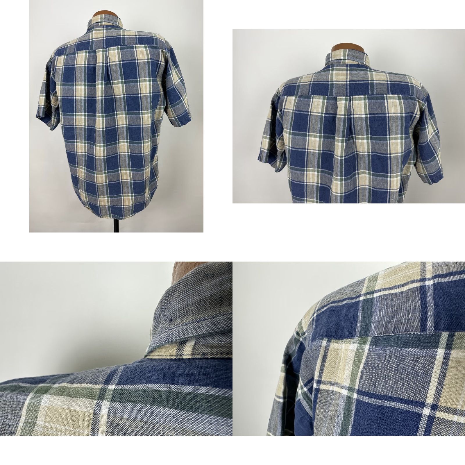 Vintage VINTAGE INC International Concepts Linen Blend Shirt Men M Plaid Button Down Size US M / EU 48-50 / 2 - 8 Thumbnail