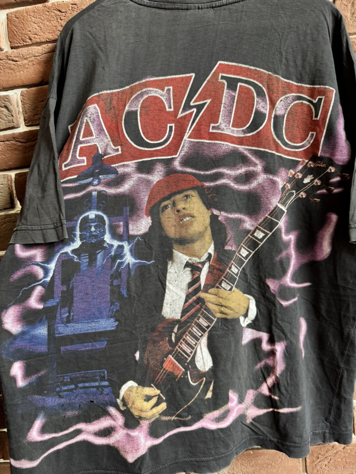 Band Tees 90s AC DC Lightning Vintage Metal Rock Tour Band Tee Black Size US XL / EU 56 / 4 - 5 Thumbnail