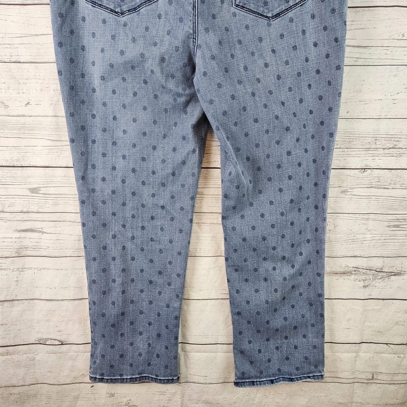 Vintage Chico's Womens Jeans Cropped Slim Leg So Slimming Polka Dot Size 16 Blue Size 38" / US 16 / IT 52 - 5 Thumbnail