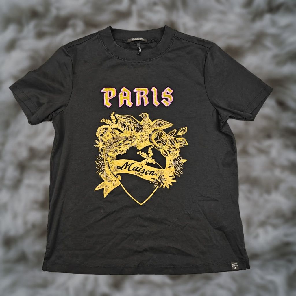 Scotch & Soda Scotch & Soda Shirt Womens Small Black Paris Maison Graphic Short Sleeve Tee Size S / US 4 / IT 40 - 1 Thumbnail