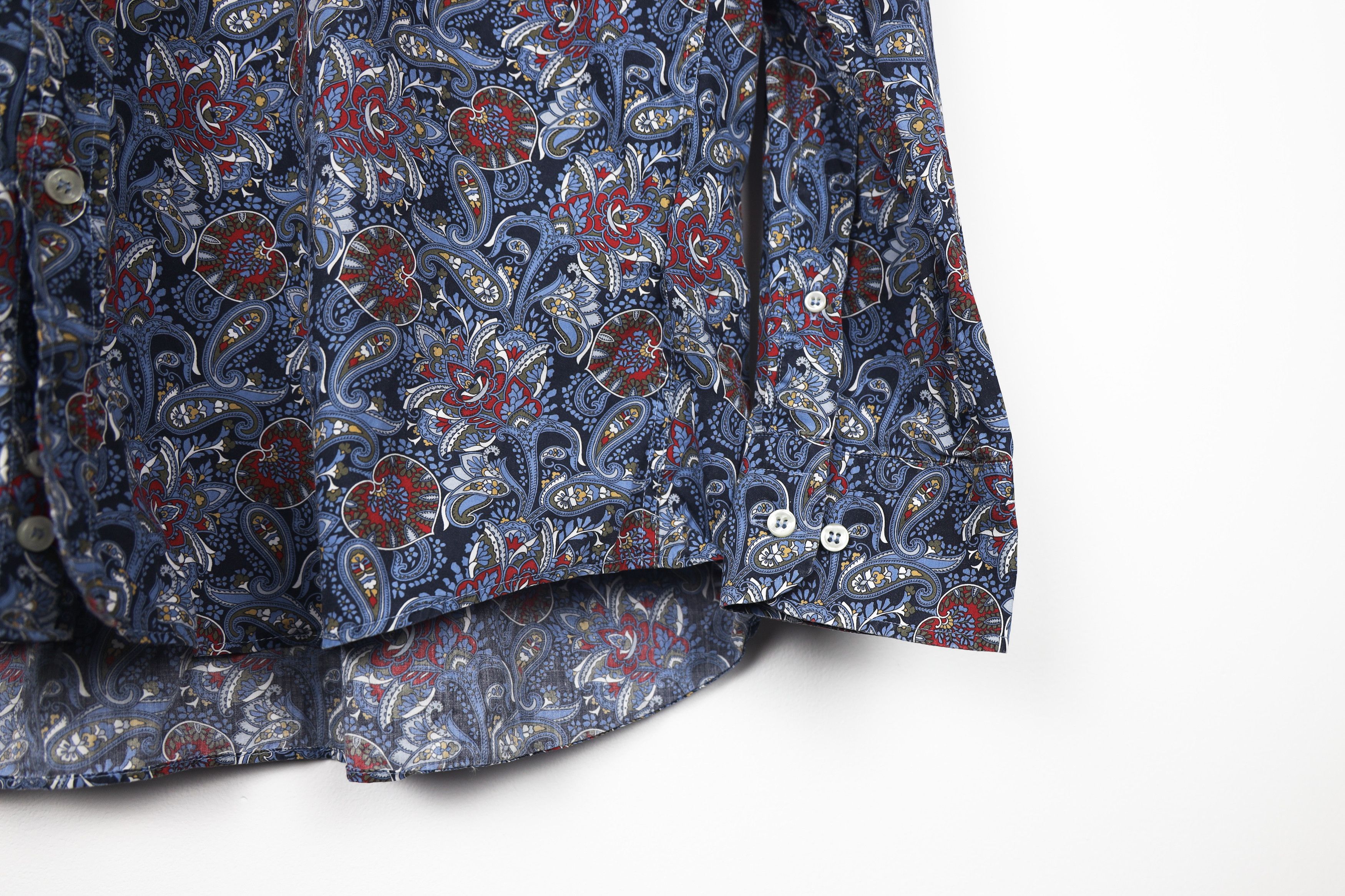 Paul & Shark Paul & Shark Navy Red Fancy Paisley Abstract Pattern Shirt Size US XL / EU 56 / 4 - 6 Thumbnail