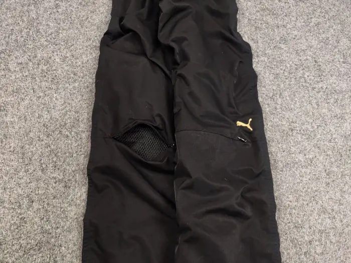 Puma Vintage Puma Logo Zip Knees Black track Pants Y2K Style Size US 32 / EU 48 - 5 Thumbnail