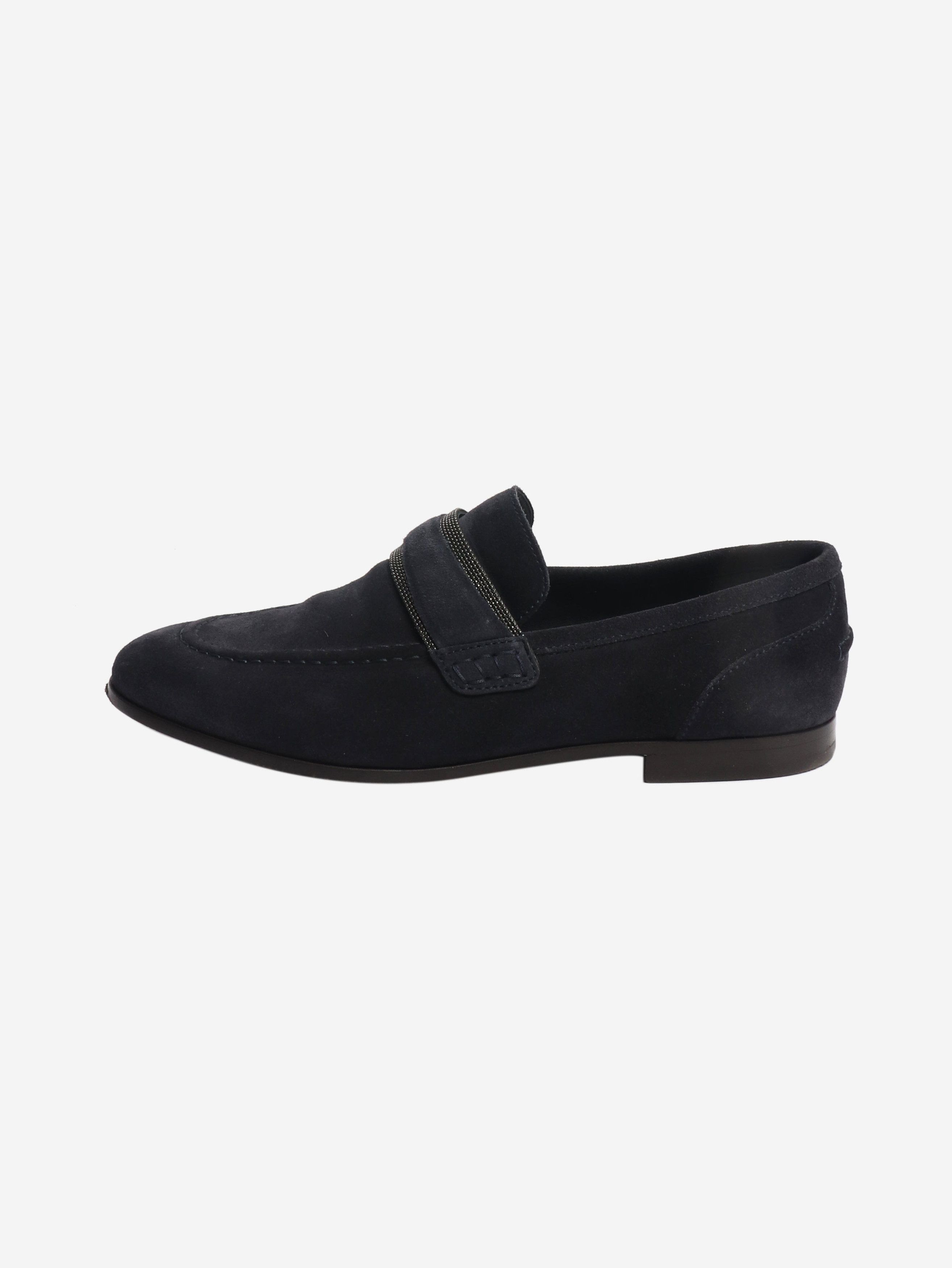 Brunello Cucinelli Navy monili suede loafers - EU 36 Size US 5 / IT 35 - 1 Thumbnail