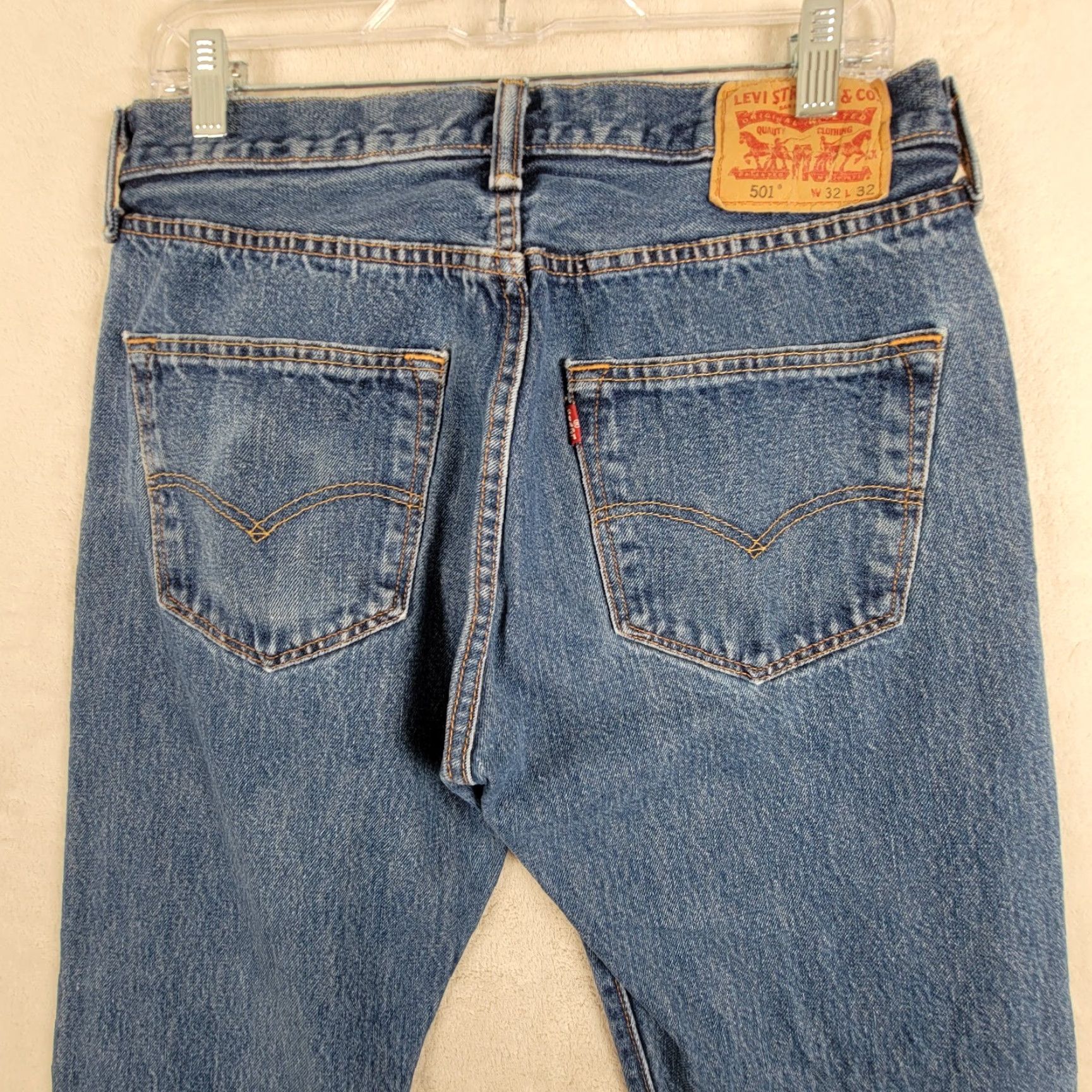 Levi's VINTAGE Levi's 505 Jeans Men 32x32 Blue Regular Fit Straight Cotton Denim Pants Size US 32 / EU 48 - 4 Thumbnail
