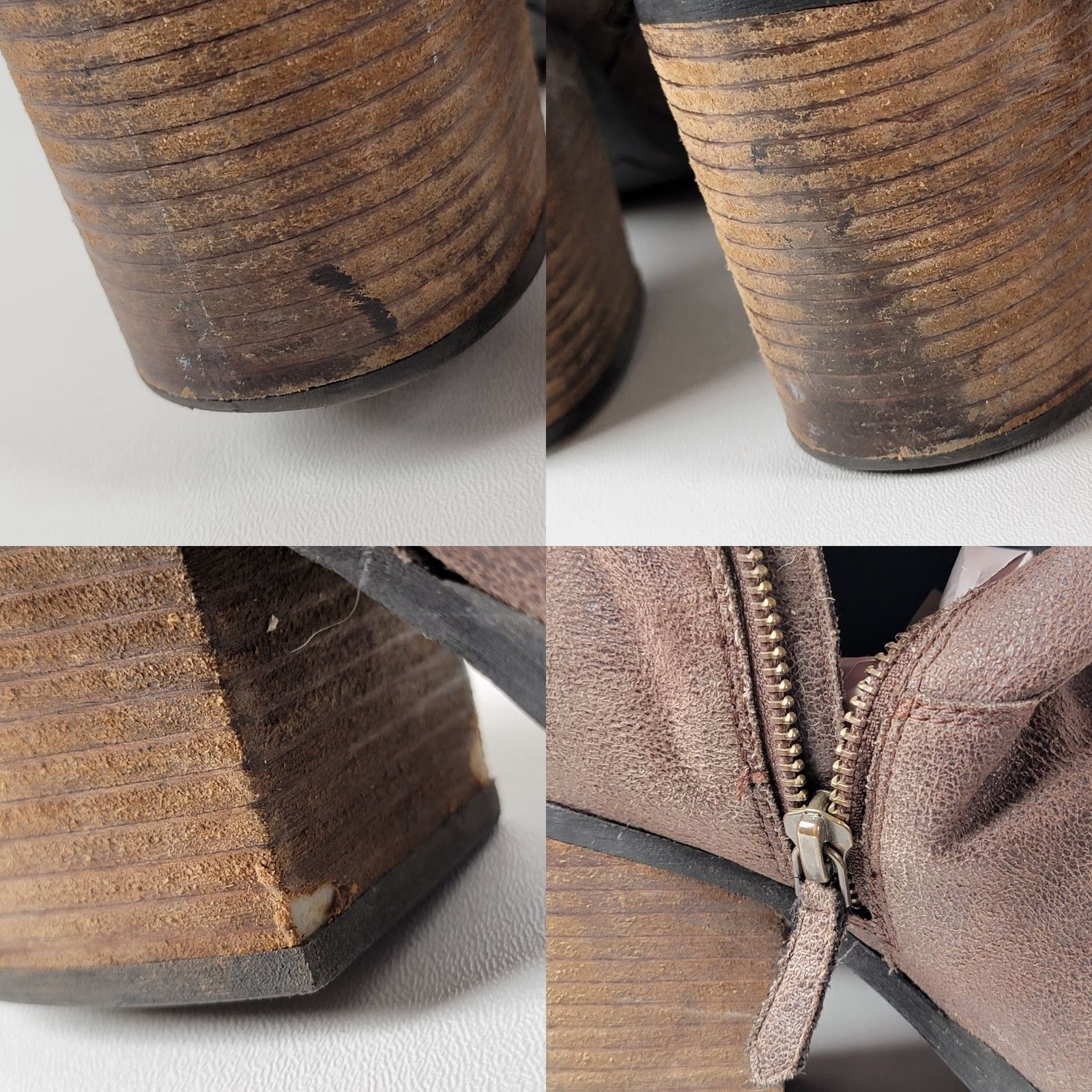 Vintage Hinge Over The Knee Brown Faux Leather Grunge Boot Pull On Women's 8M Heel Western Block Styling Size US 8 / IT 38 - 10 Thumbnail