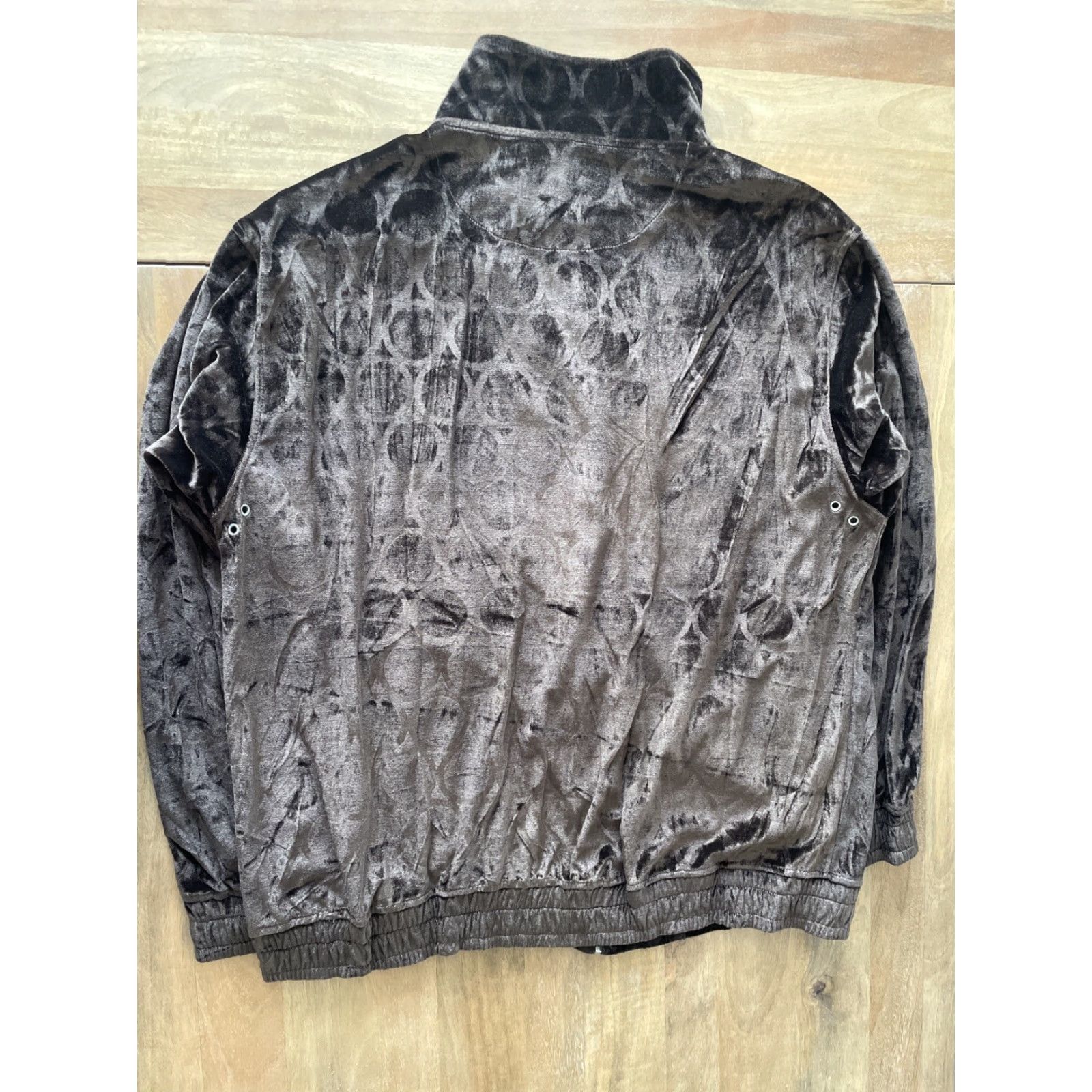 Velour VINTAGE GodBody Velour Jacket Mens XL Full Zip Brown Velvet Suede 90s Grunge Track Coat Size US XL / EU 56 / 4 - 2 Thumbnail